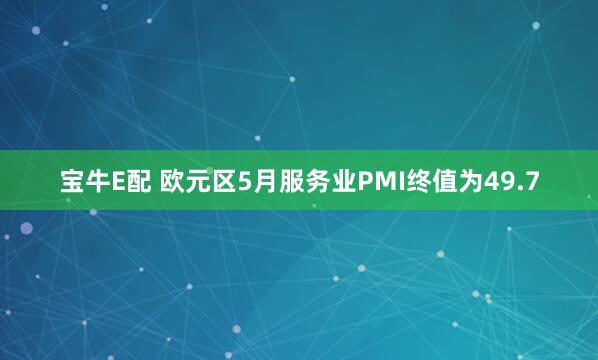 宝牛E配 欧元区5月服务业PMI终值为49.7