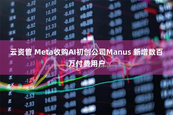 云资管 Meta收购AI初创公司Manus 新增数百万付费用户